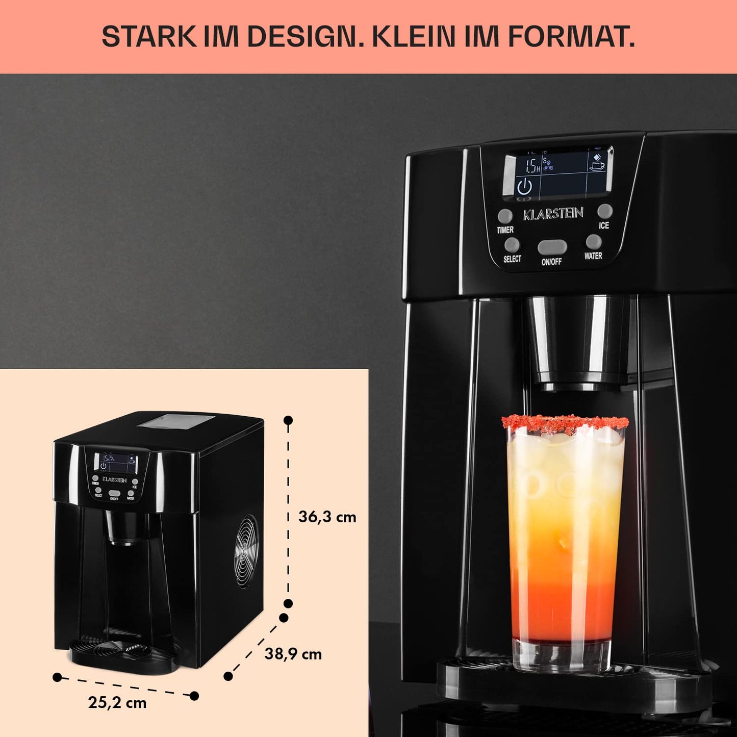 Eiswürfelmaschine, Farbe: Schwarz