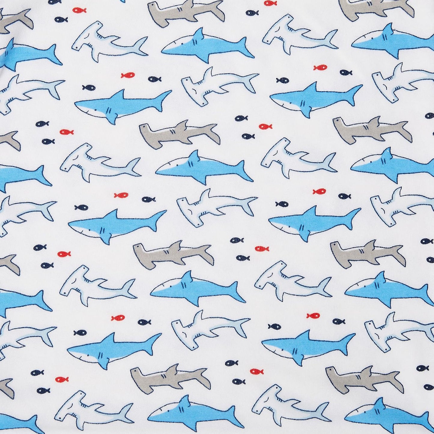 8-teiliges Baby Handtuch- und Waschlappen-Set mit Kapuze und Haifisch- & Dino-Motiv, Einheitsgröße Haifisch