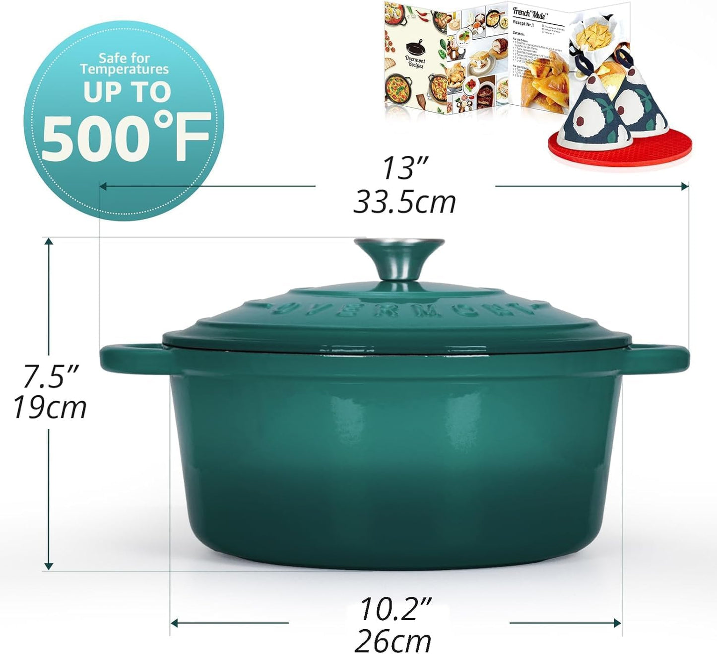 Schmortopf mit Deckel, 26cm-5.2L Seeblau