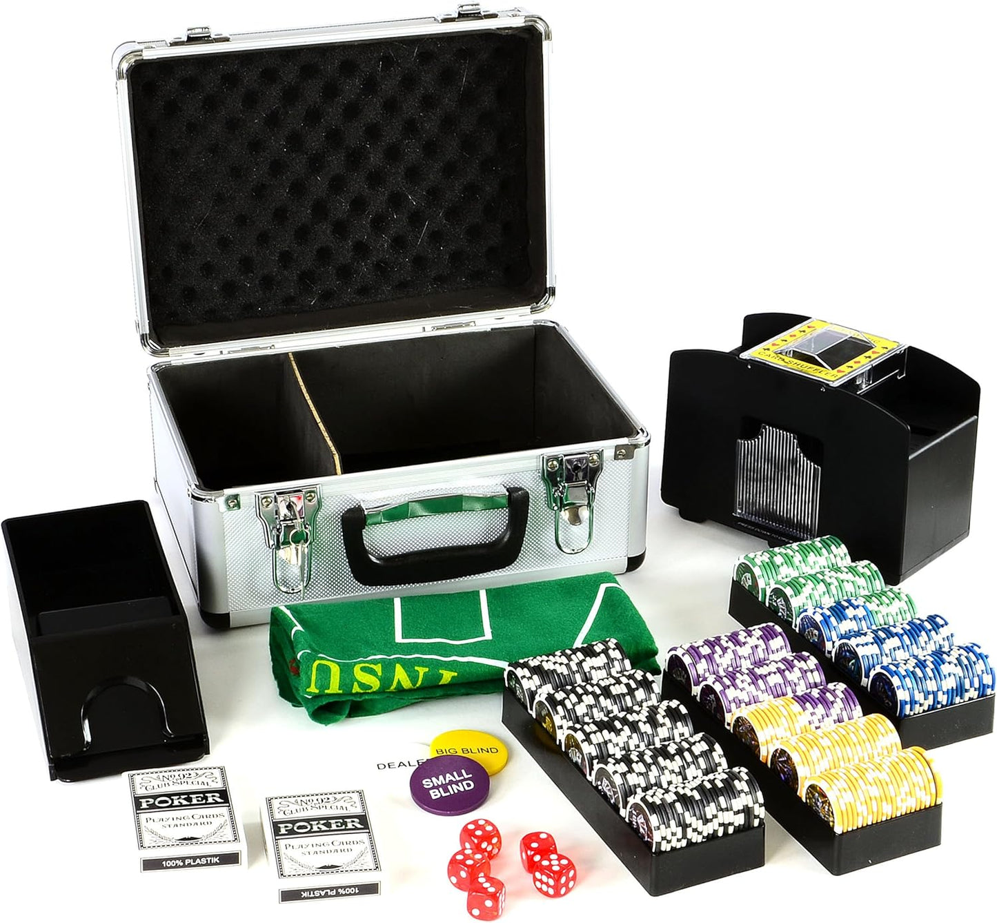 Poker-Komplettset mit 300 Chips & Zubehör