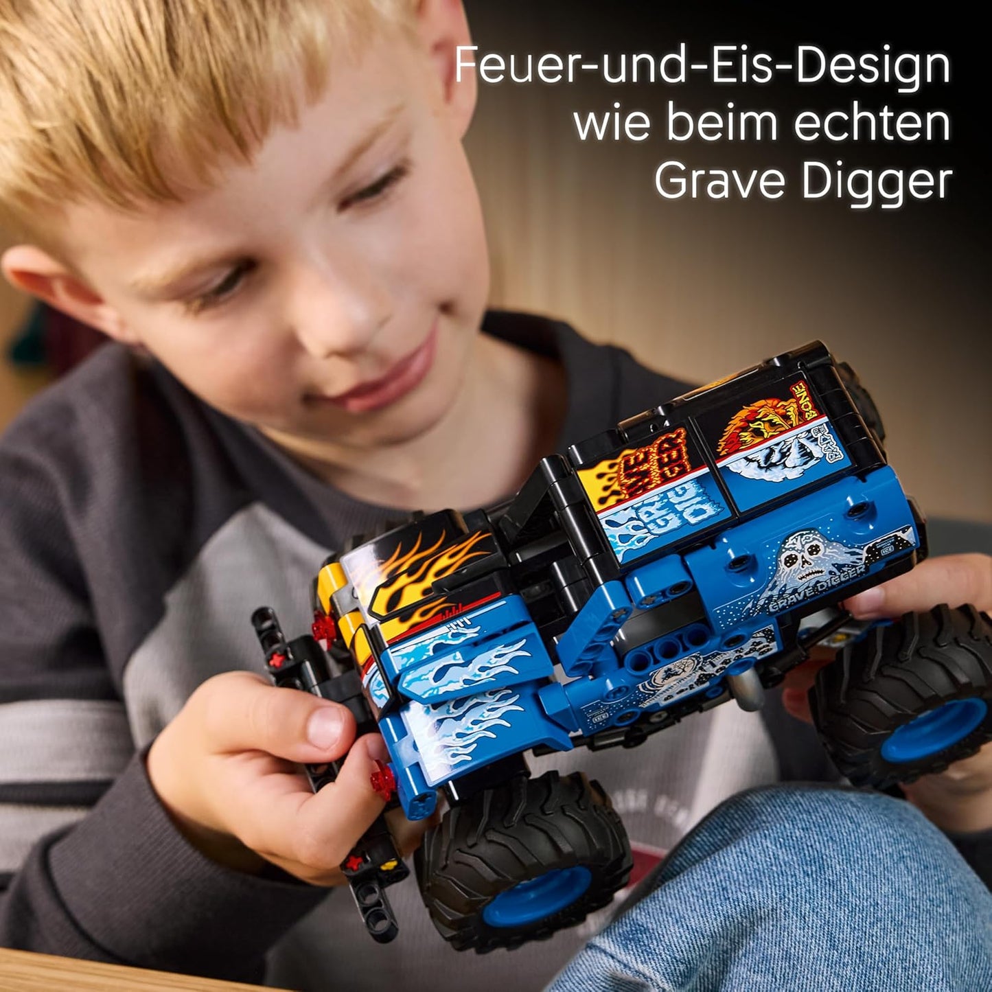 Monster Jam Grave Digger Feuer und Eis