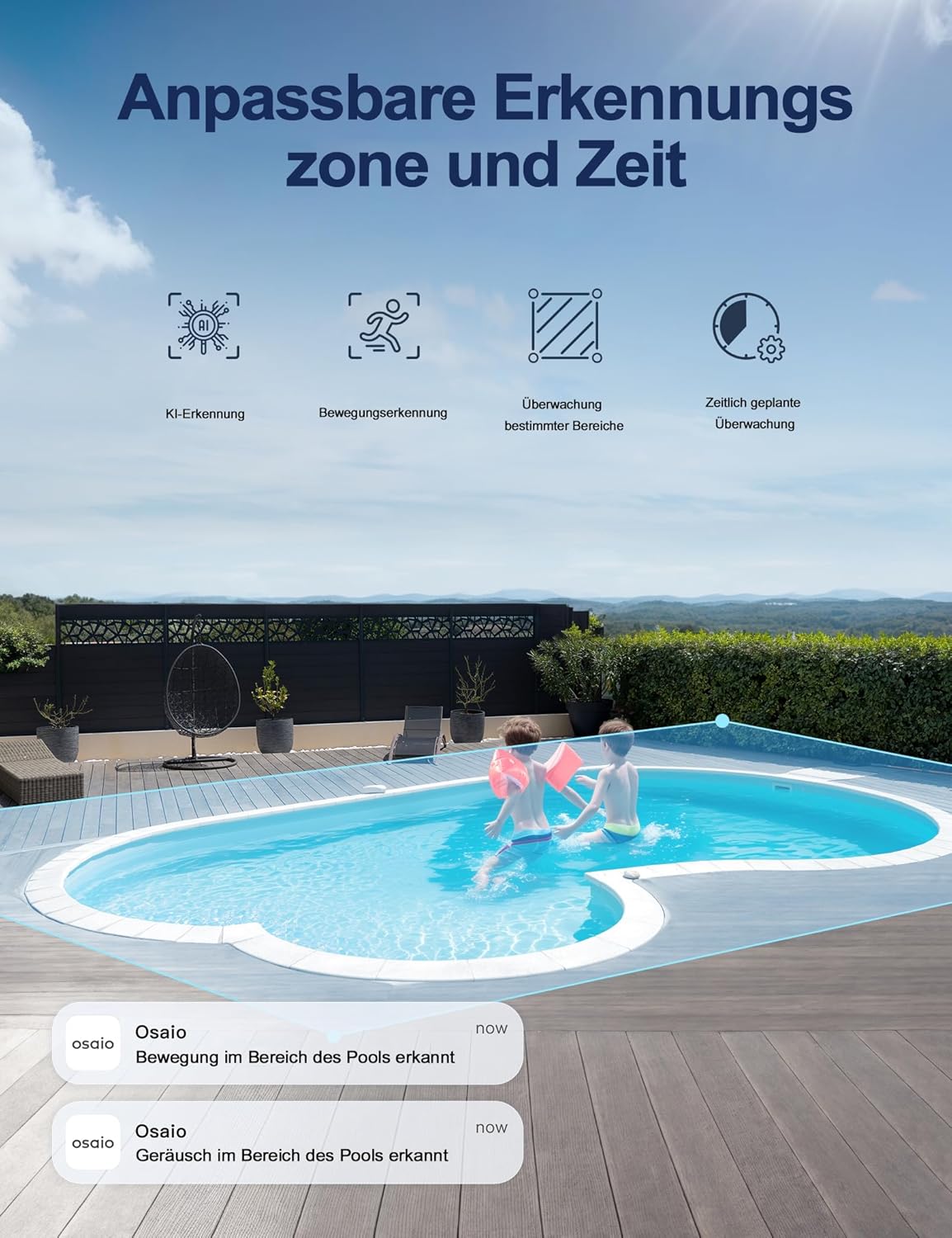 2K Überwachungskamera Outdoor mit Nachtsicht
