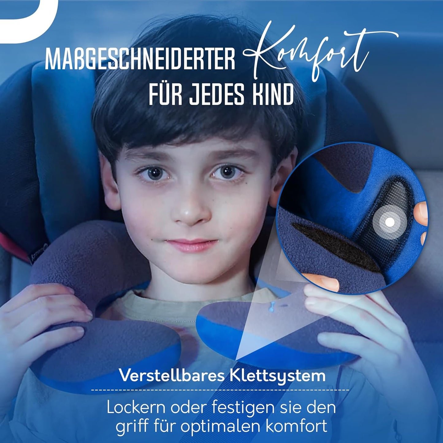 Auto-Nackenkissen für Kinder, Small (Kids 3-7 Y/O) Grau Silber