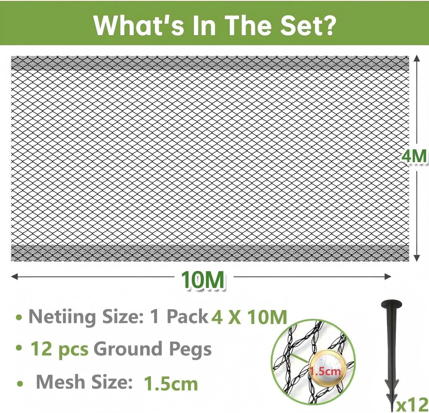 Feinmaschiges Teichnetz, 4x10m