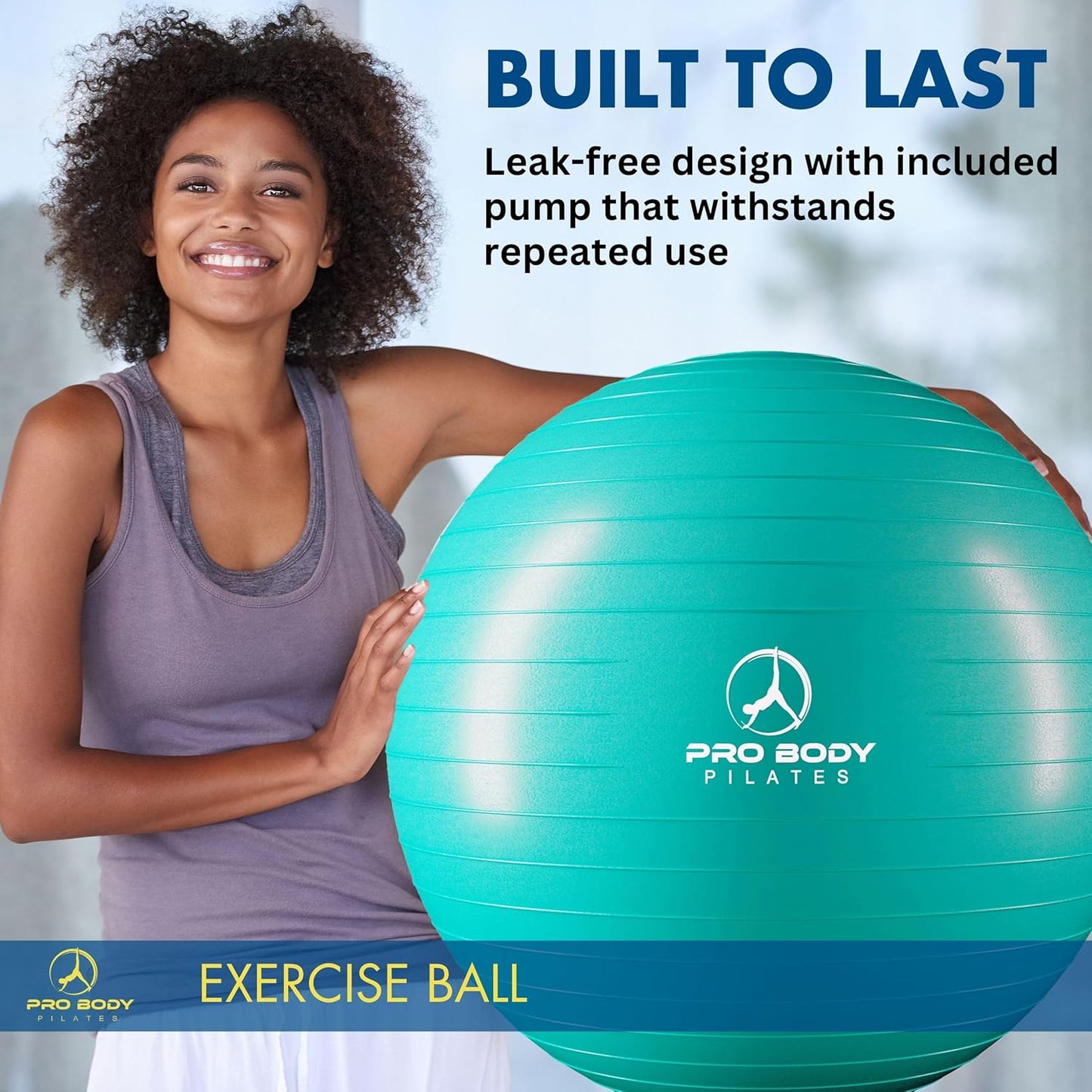 Gymnastikball für Fitness und Schwangerschaft, Aqua 75 cm