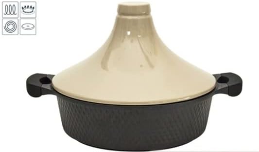 Tajine für alle Herdarten, Schwarz/Beige