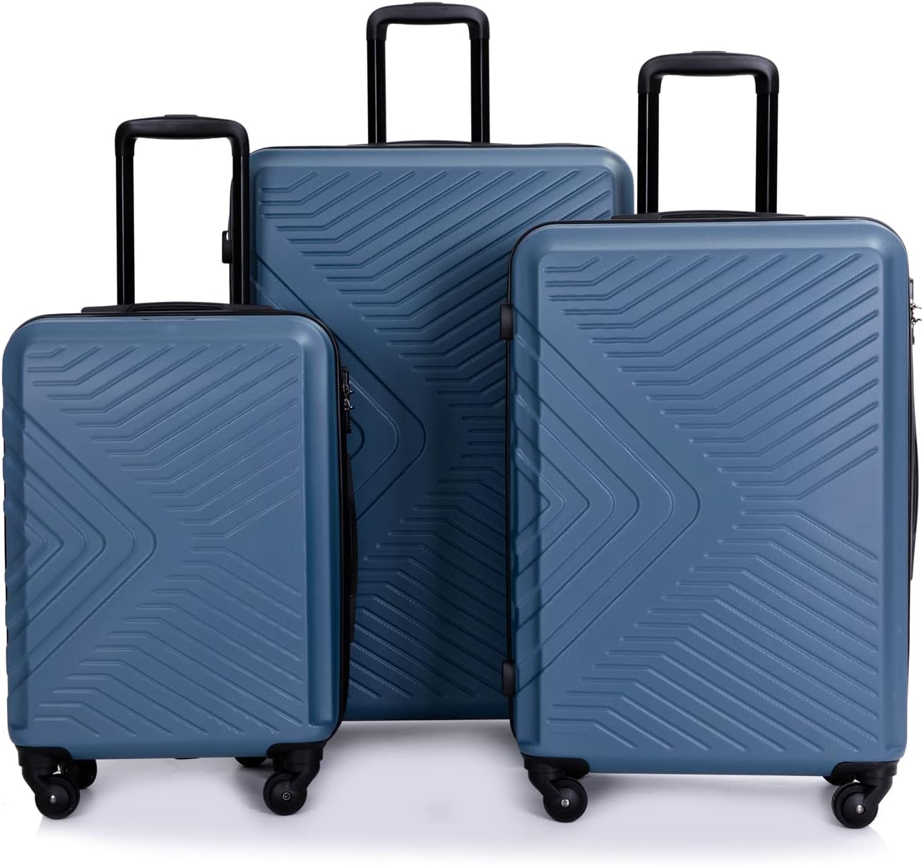 3-teiliges Hartschalen-Kofferset, Blau