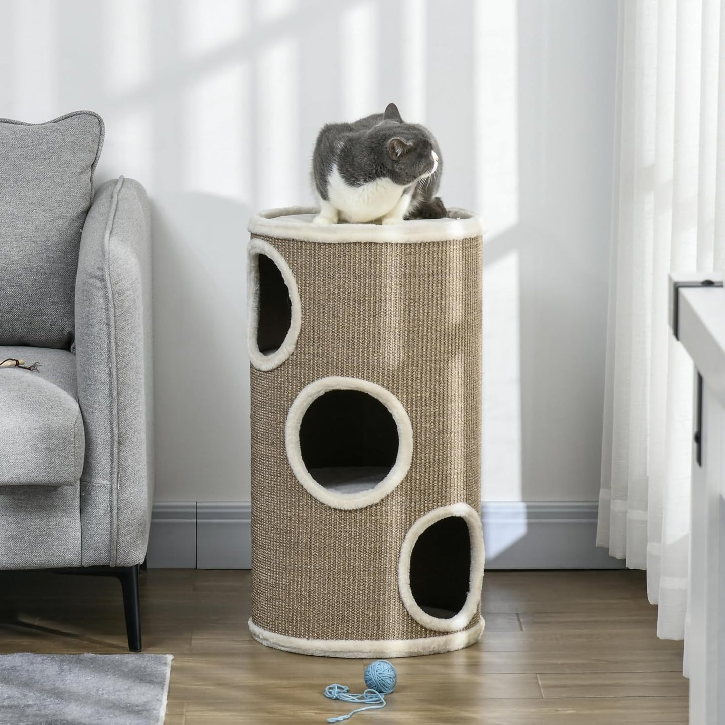 Kratztonne Spanplatte, Sisal Braun, Braun