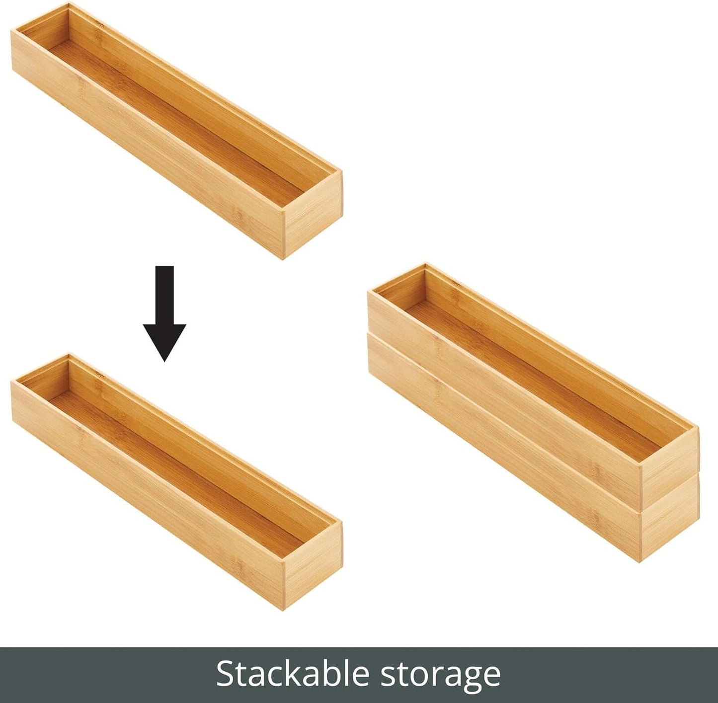 2er Set schmaler Schubladenorganizer, 1 3 x 15 x 2