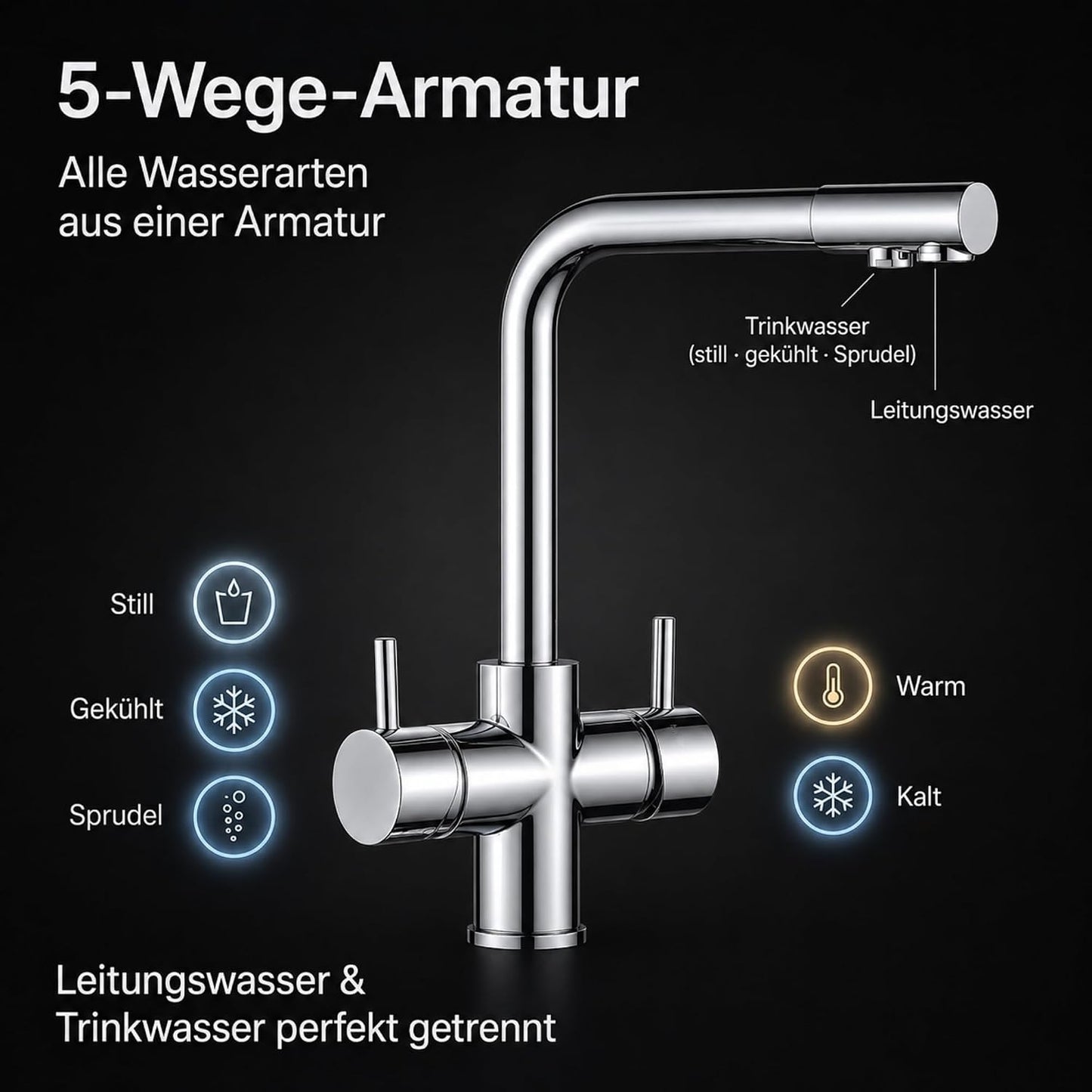 Untertisch Wassersprudler System Isabella, ohne CO2 Flasche, Isabella Edelstahl Ohne CO2 Flasche