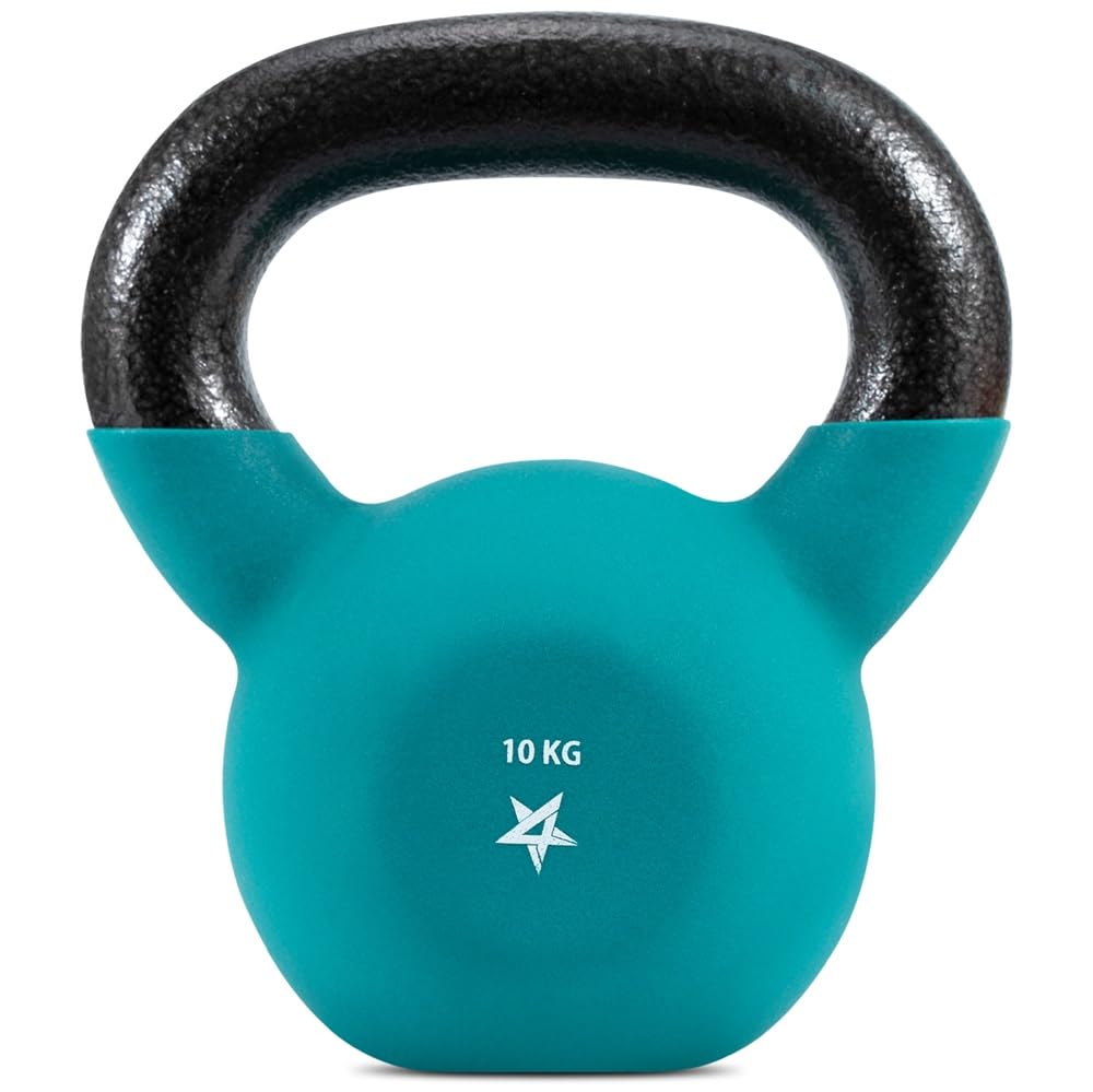 Kettlebell mit Neoprenbeschichtung, 10 kg – Blaugrün