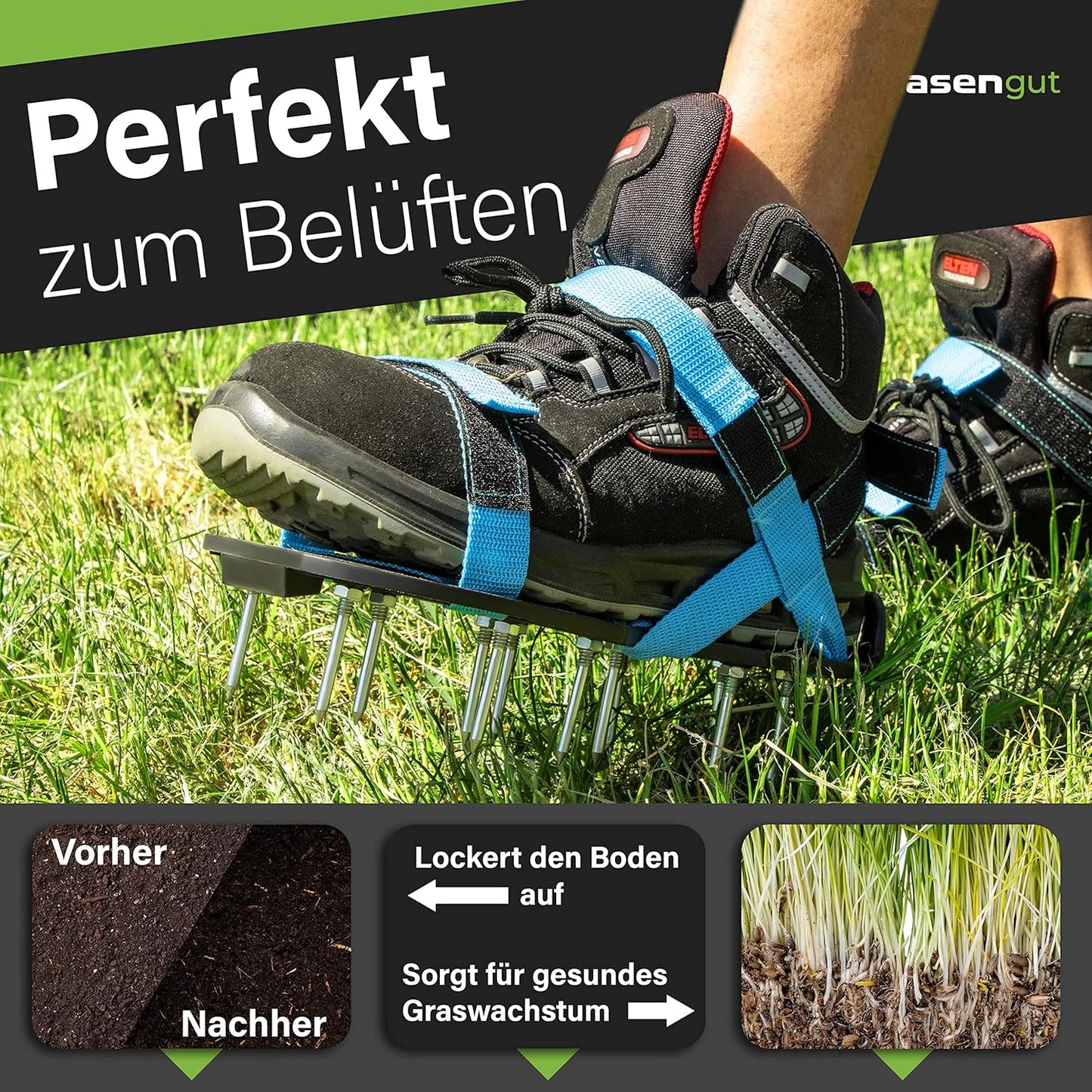 Nagelschuhe zur Rasenbelüftung