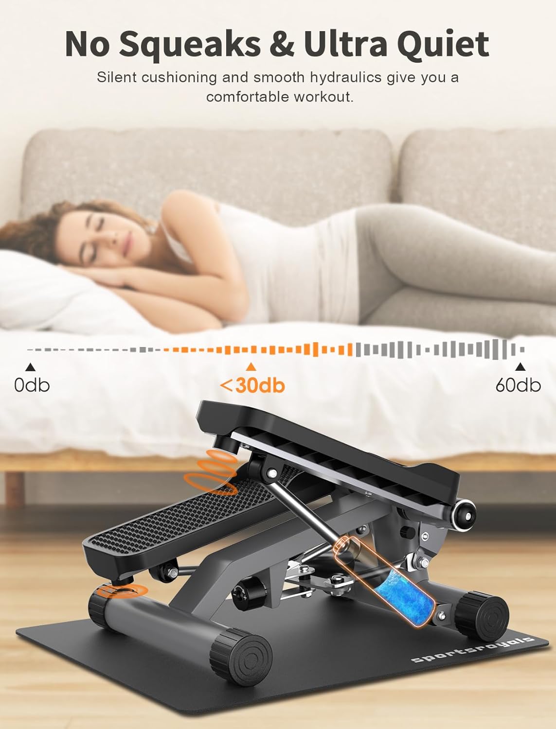 Exercise Stair Stepper mit Power Ropes und Matte, STEPPER WITH MAT