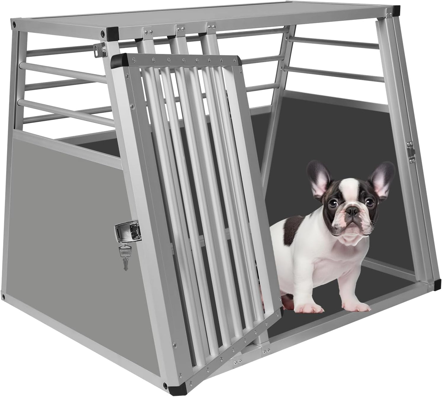 Hundetransportbox, L 80 x B 65 x H 65 cm Grau