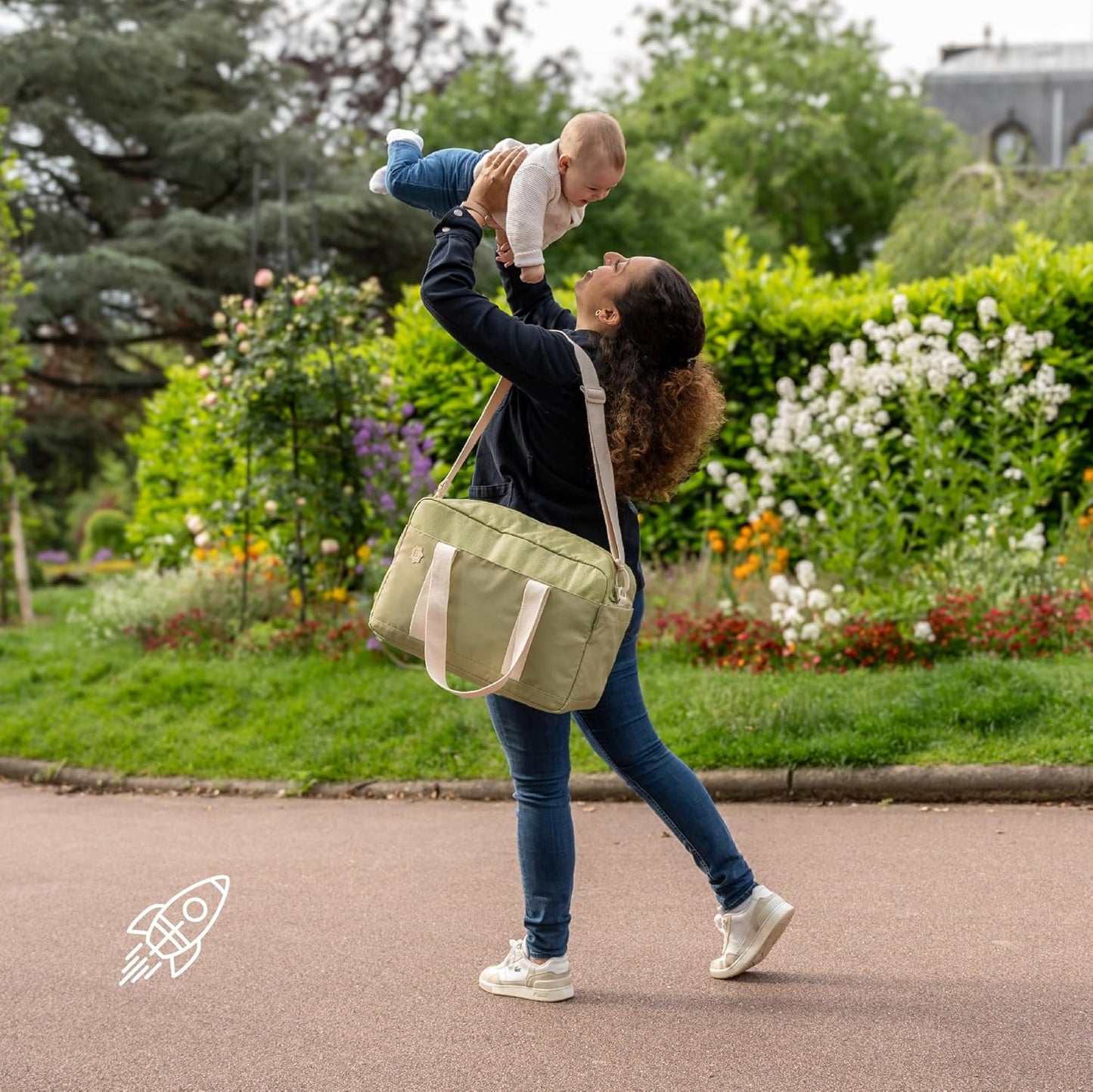 Wickeltasche Bowling mit Wickelauflage, Olive