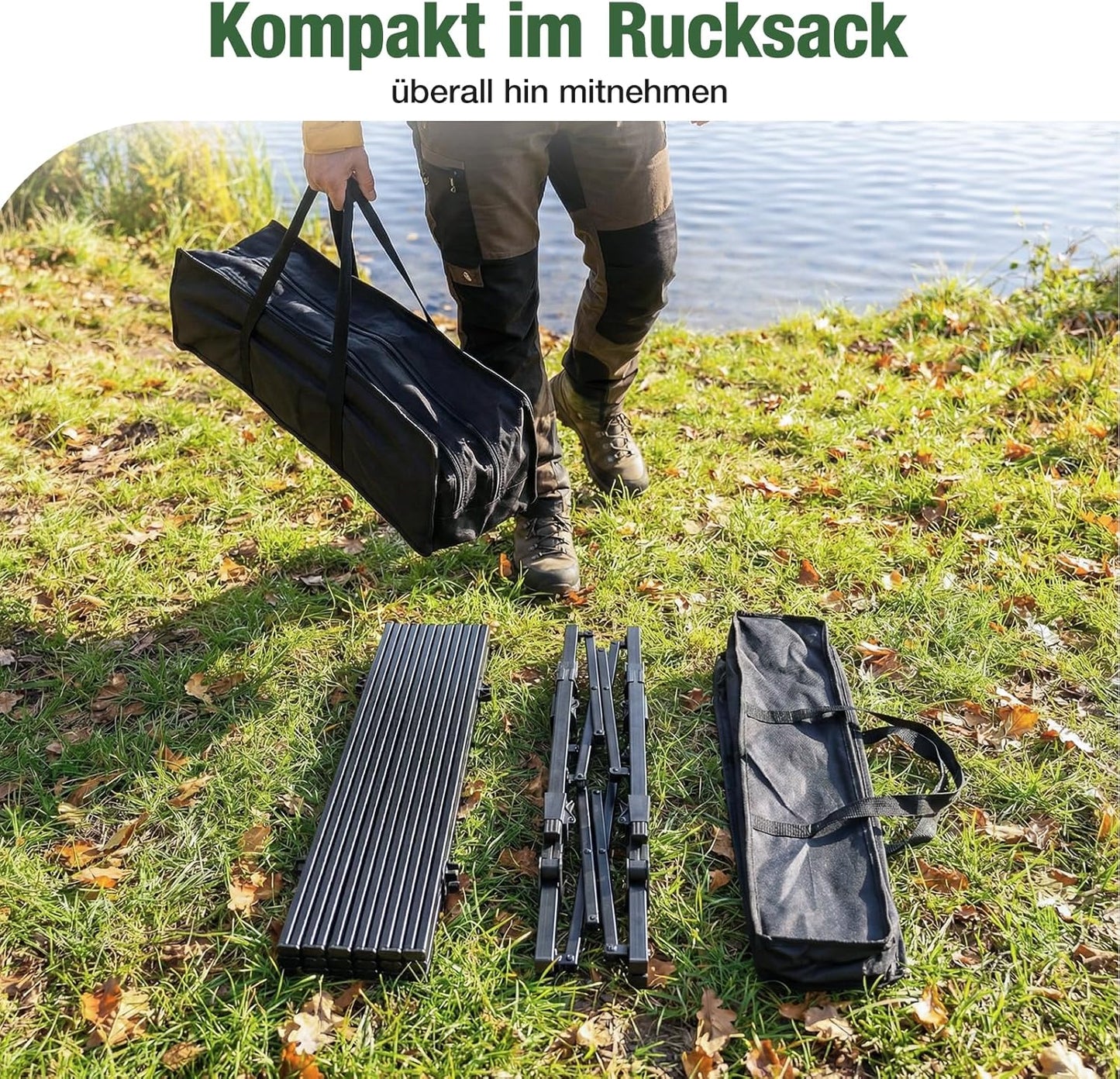 Faltbarer Campingtisch mit Höhenverstellung, 72x69cm