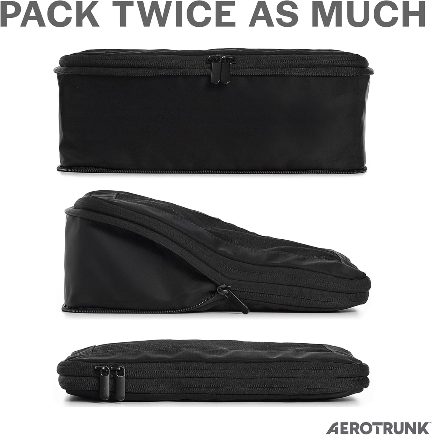Kompressions-Verpackungswürfel-Set, 6-Pack Schwarz