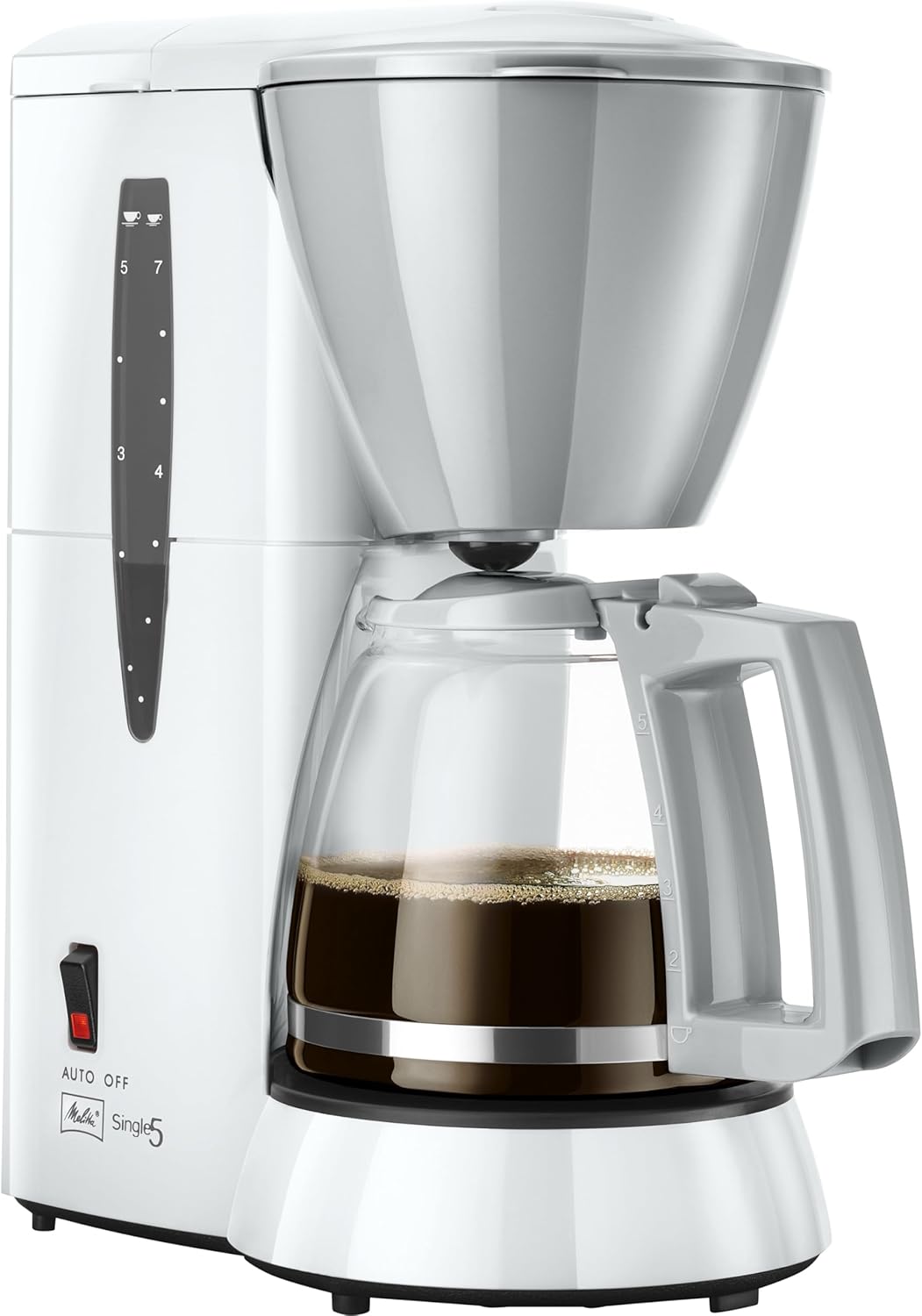 Single5 M720WH Filterkaffeemaschine mit Glaskanne, Glaskanne Weiss/Grau|Single