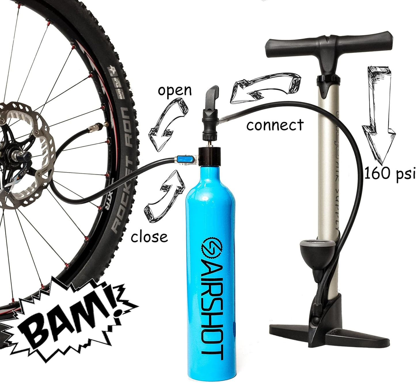 Airshot Fahrradtank, blau ; Einzeln