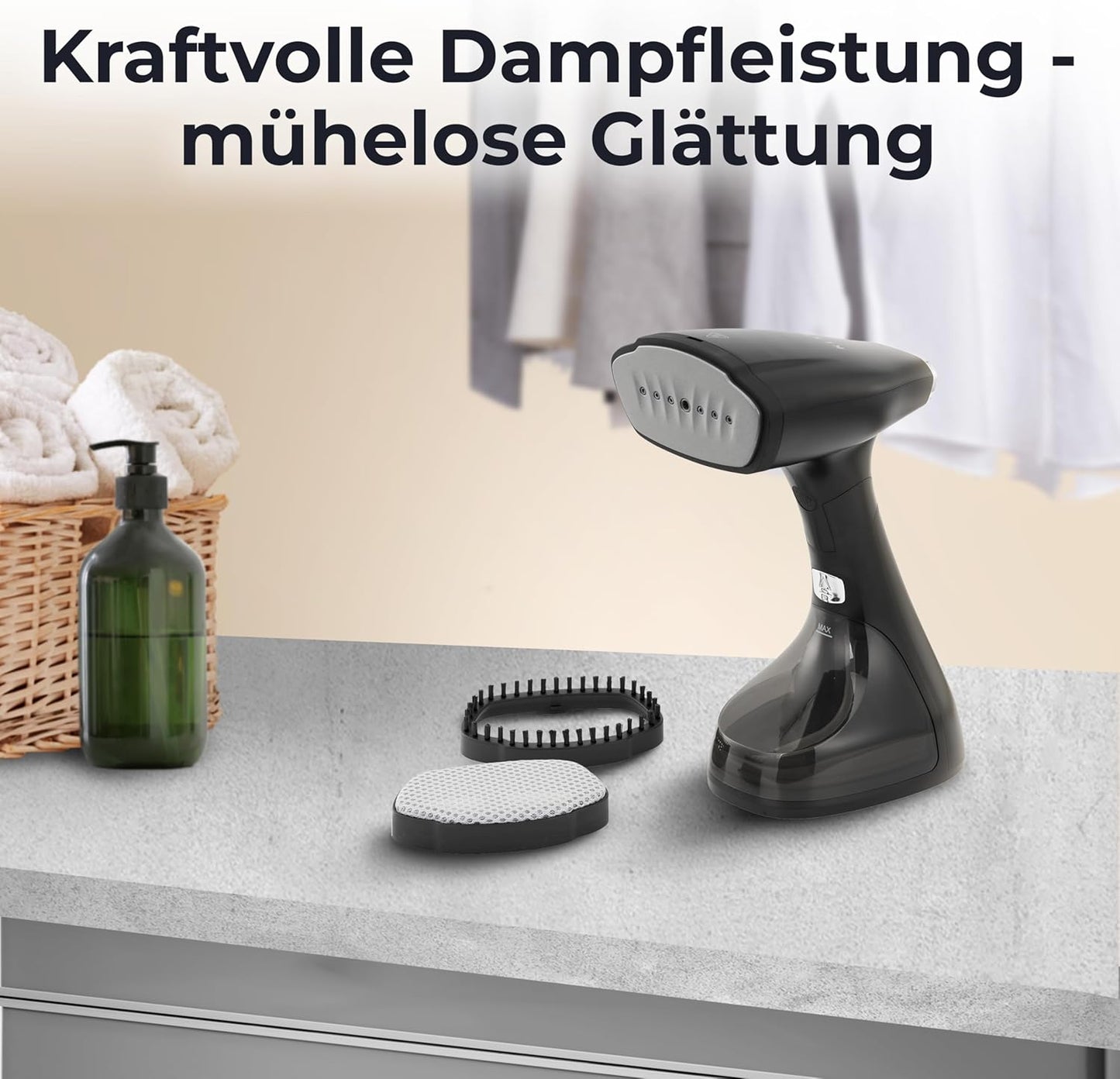 Dampfglätter 1800W klappbar für Reisen und Büro