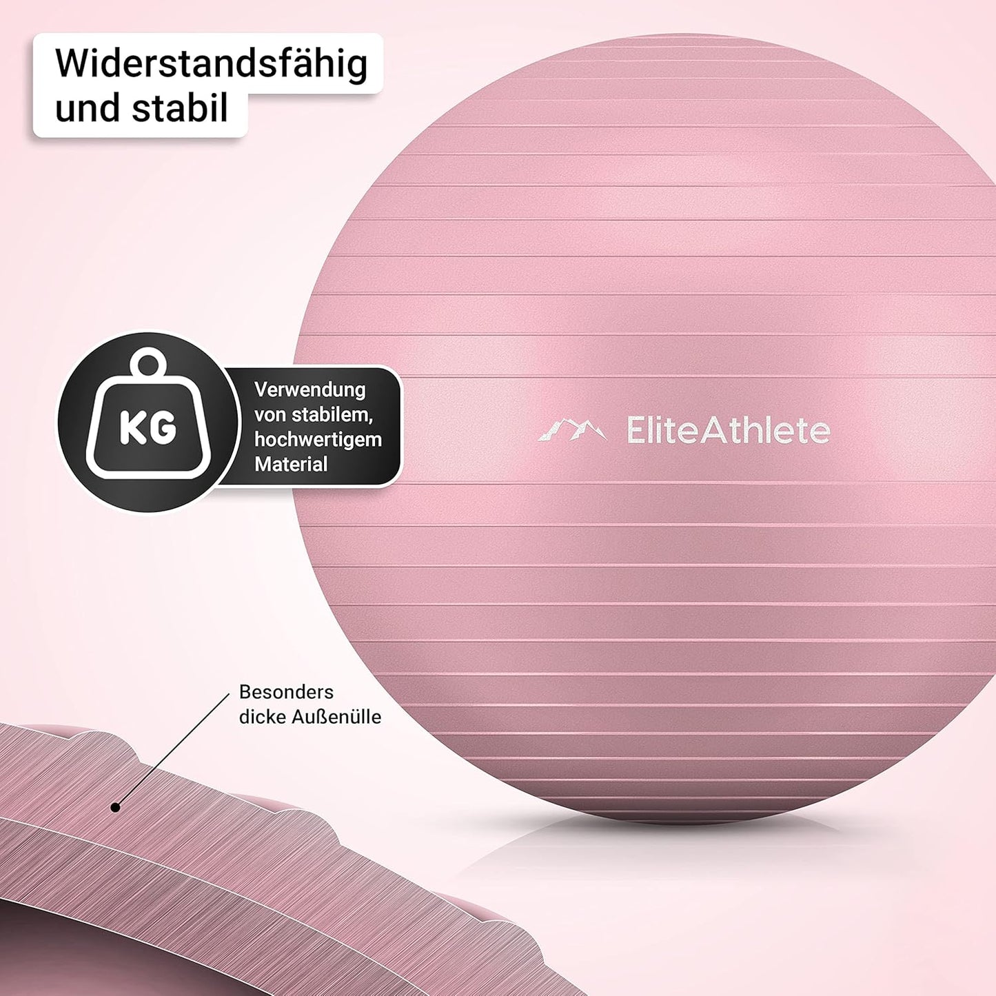 Ergonomischer Gymnastikball inkl. Pumpe, Apricot Peach 55cm
