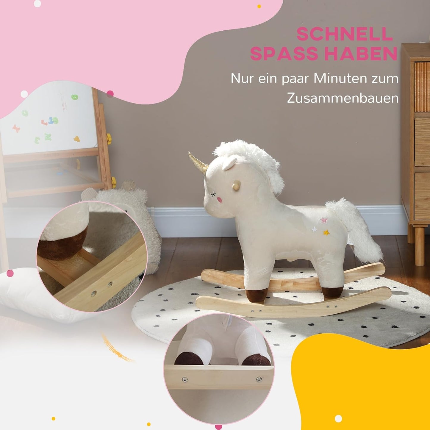 Schaukeltier Schaukelstuhl Einhorn