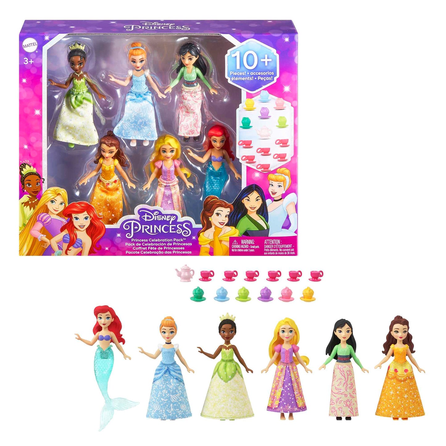 Disney Prinzessin Small Dolls Teeparty 6er-Pack, Spielfigur