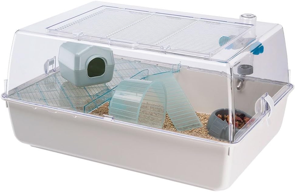 Mini Duna - zweistöckiger Hamsterkäfig, weiss