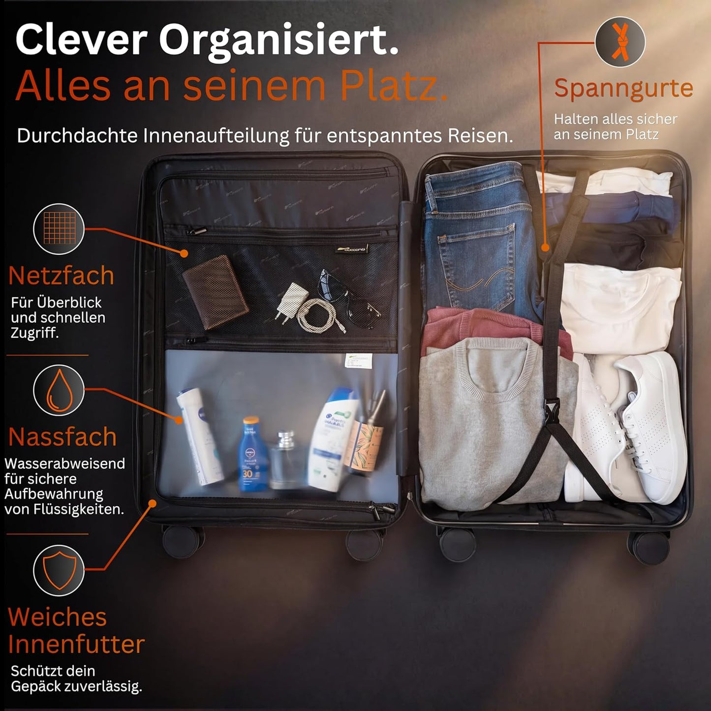 Hartschalenkoffer XL, Blau XL