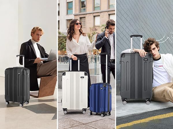 3-teiliges Hartschalen Trolley-Kofferset, 3 Teilig Kofferset Grau