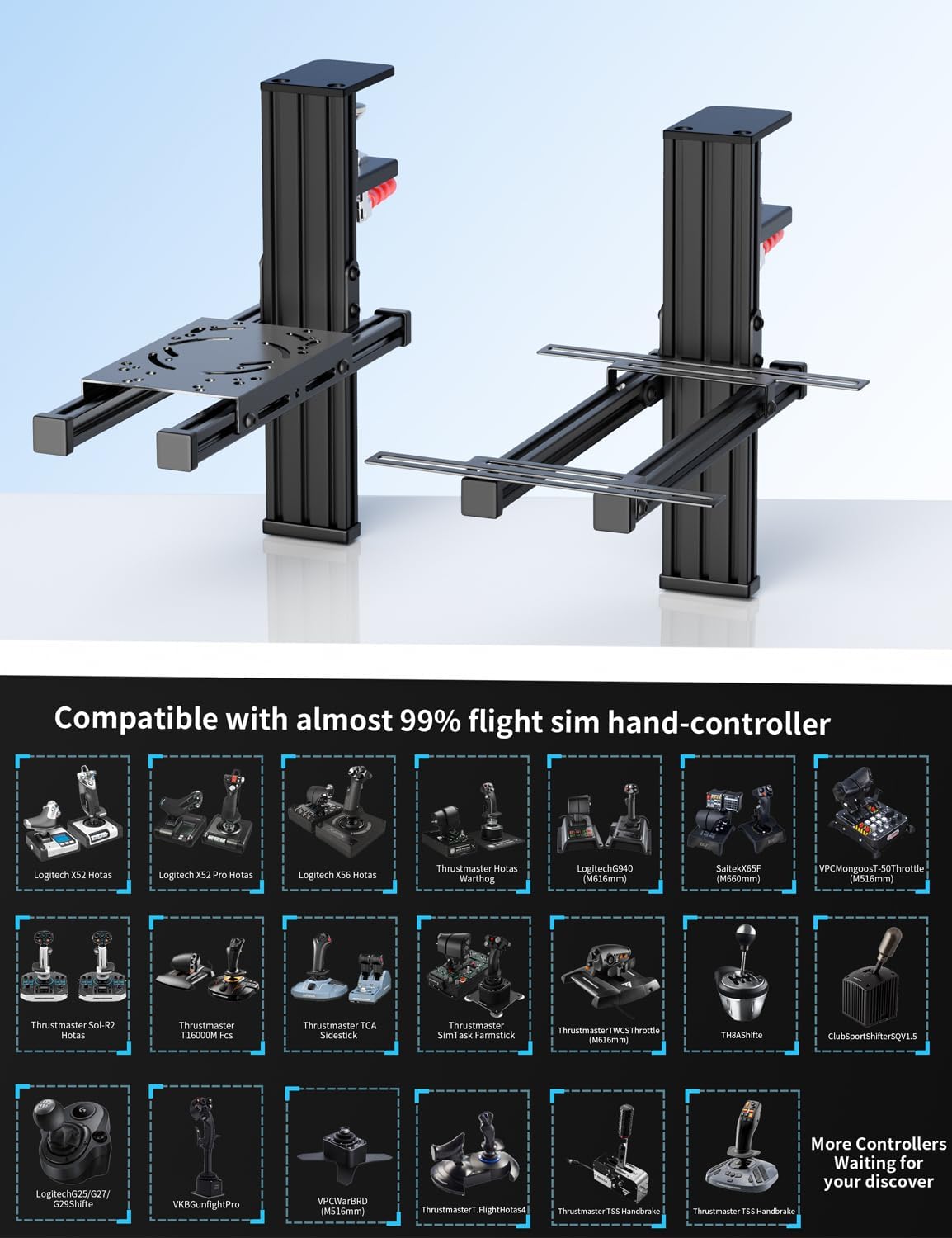 2er-Set Tischhalterungen für Flight Sim Hotas