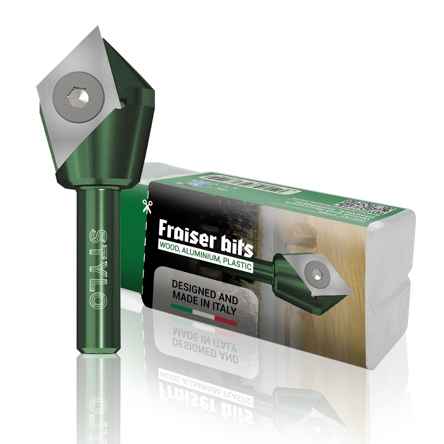 Multifunktionaler V-Nutfräser mit HM-Wendeplatte, 8 mm Schaft Einzelfräser