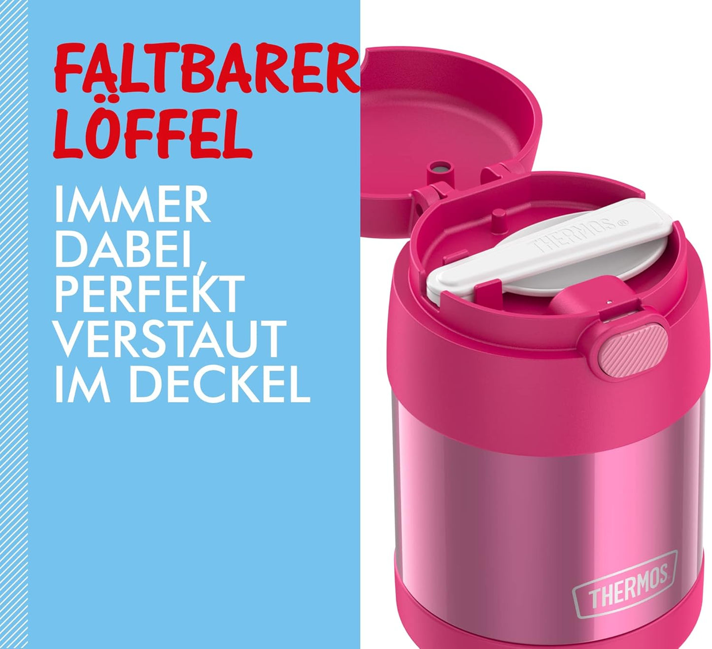 Funtainer Isolierbehälter mit Löffel, Pink