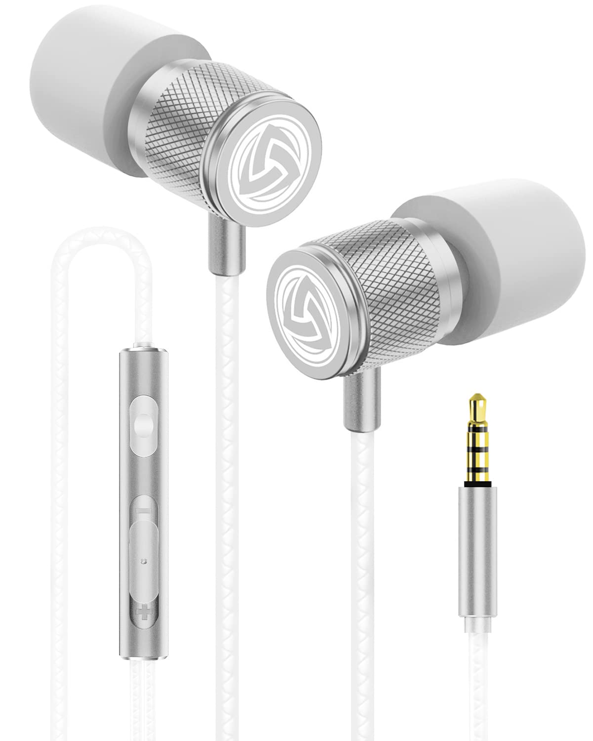 In-Ear Kopfhörer mit Kabel und Mikrofon, 3.5 mm Weiss