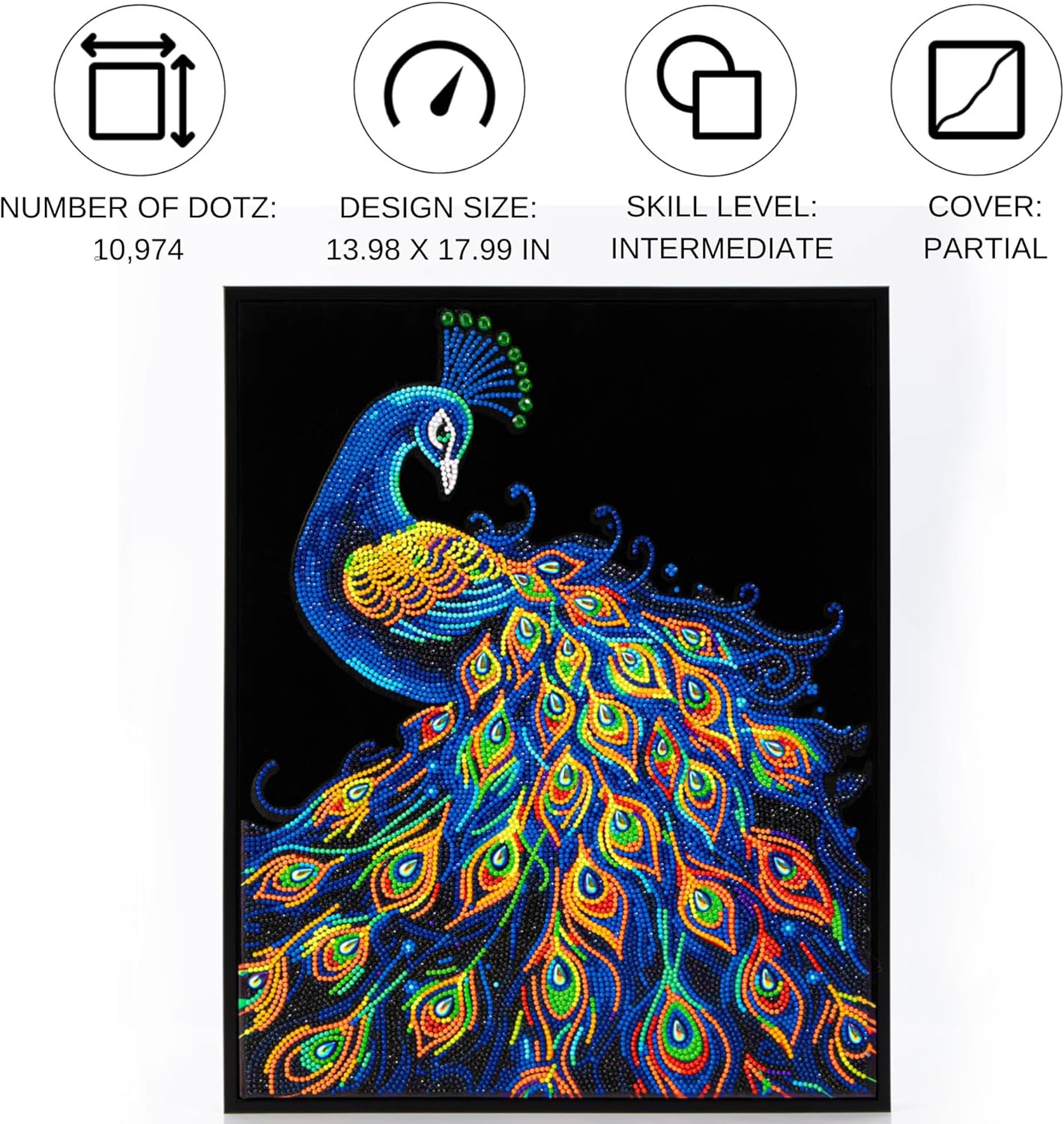 Diamond-Painting-Set Neon Pfau
