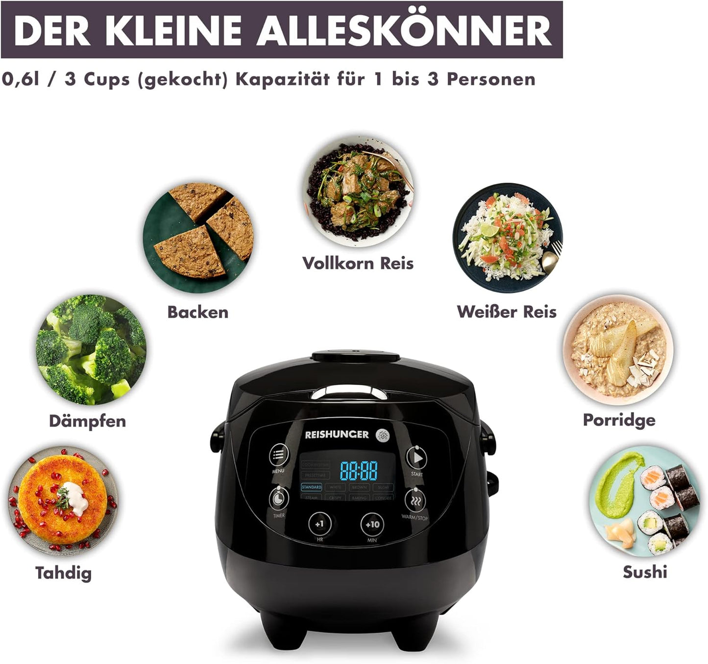 Digitaler Reiskocher ‎542-MDRK-M, Mint