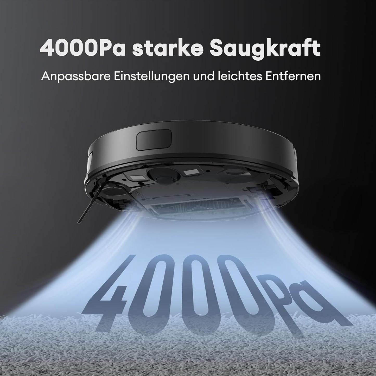 Staubsauger-Roboter mit 4000 Pa Saug- und Wischfunktion, Schwarz S