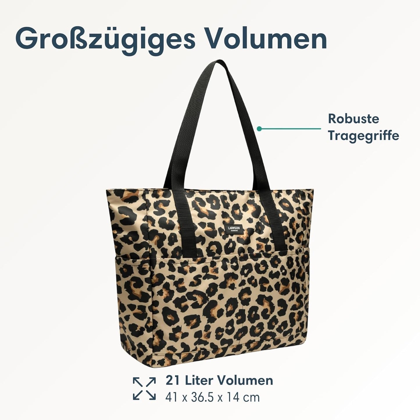 Strandtasche XXL mit Reissverschluss für Damen & Herren, Leo