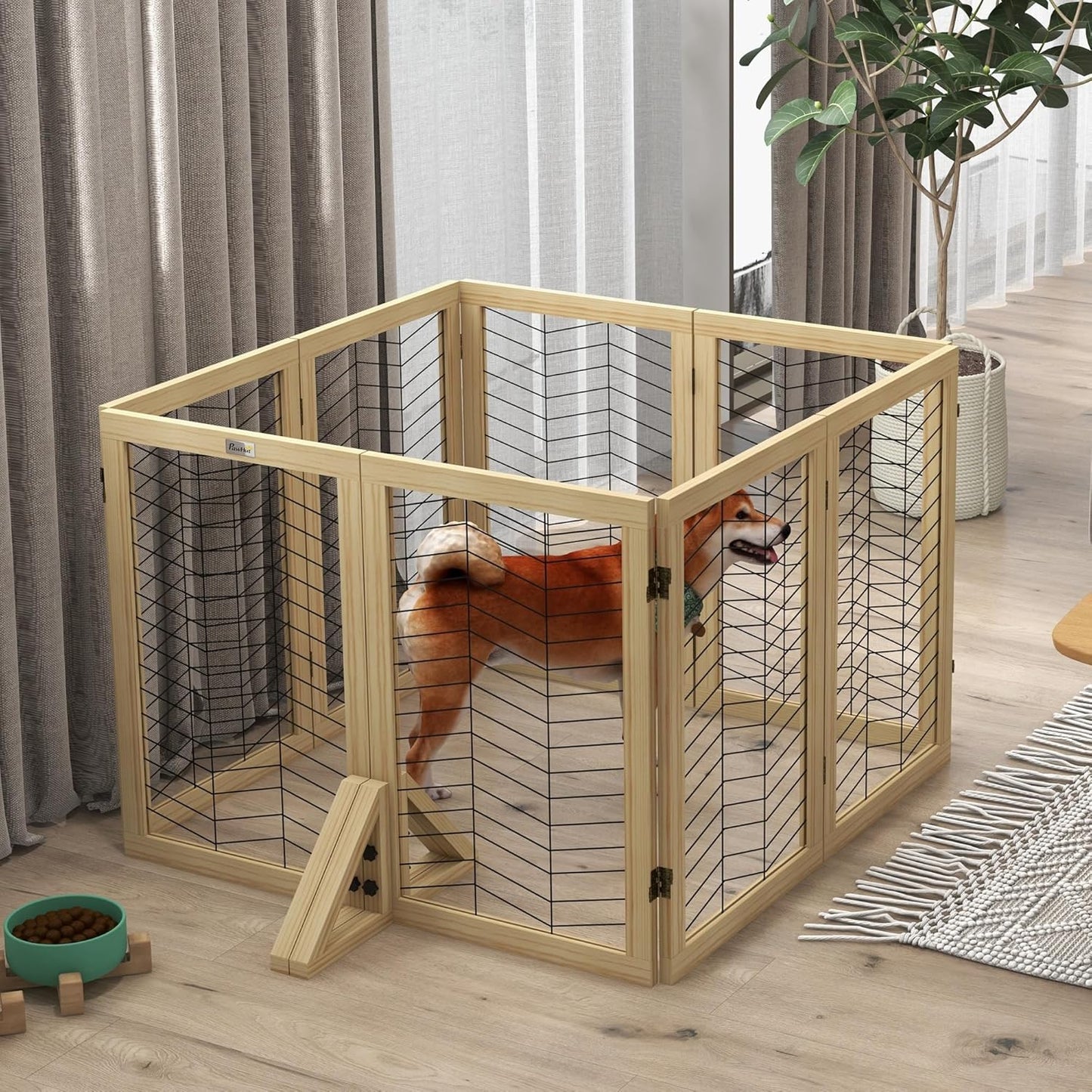 Klappbares Hundeabsperrgitter, 375L x 44B x 70H cm