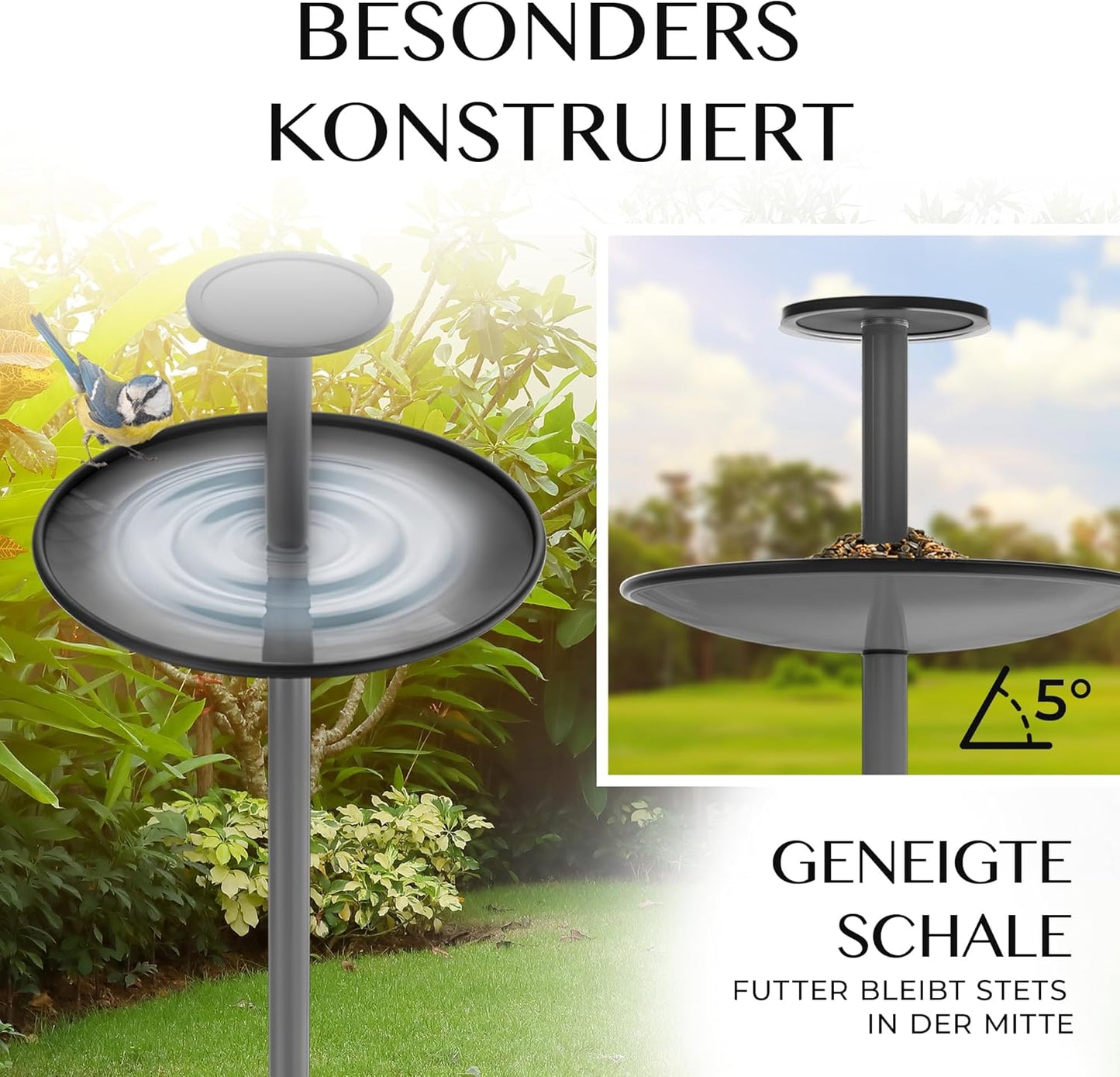 Vogelhaus mit Ständer, Anthrazit