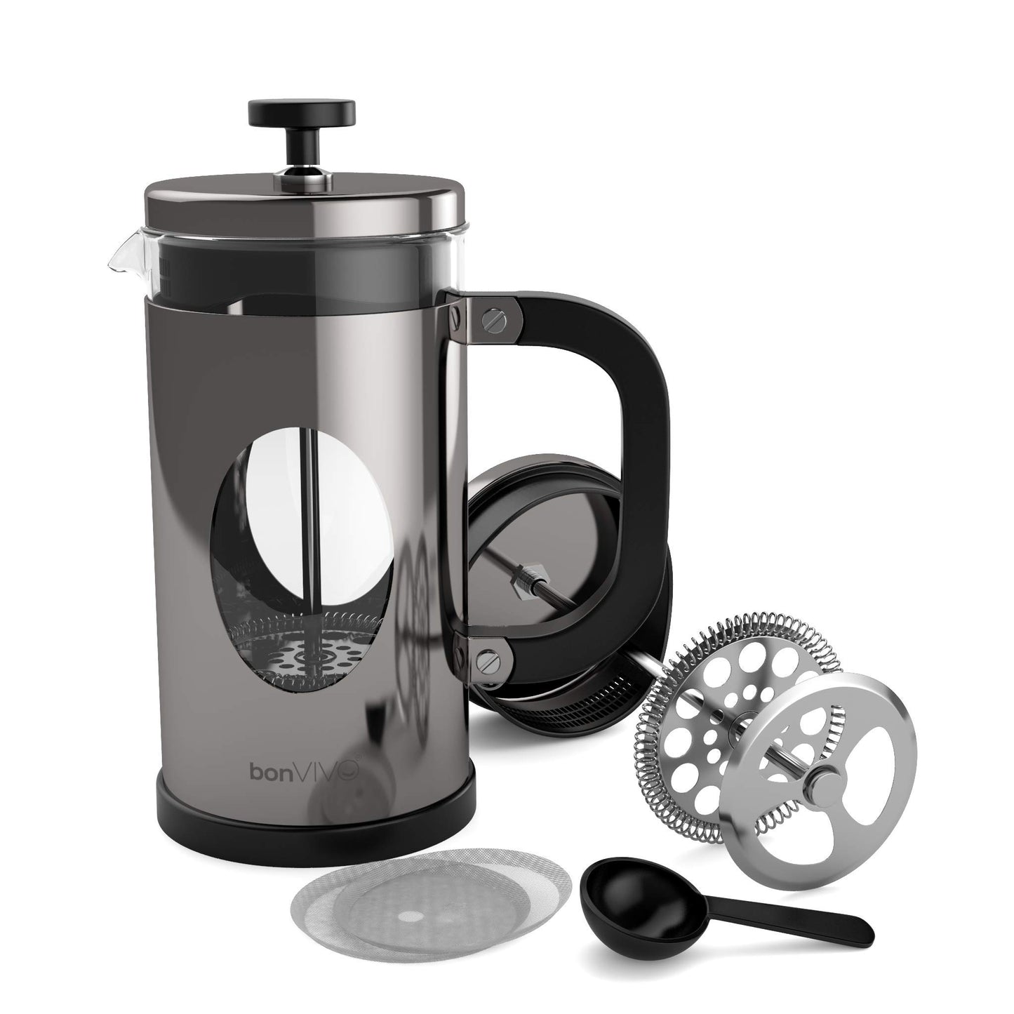 French Press Kaffeekanne, Silver 1000 ml