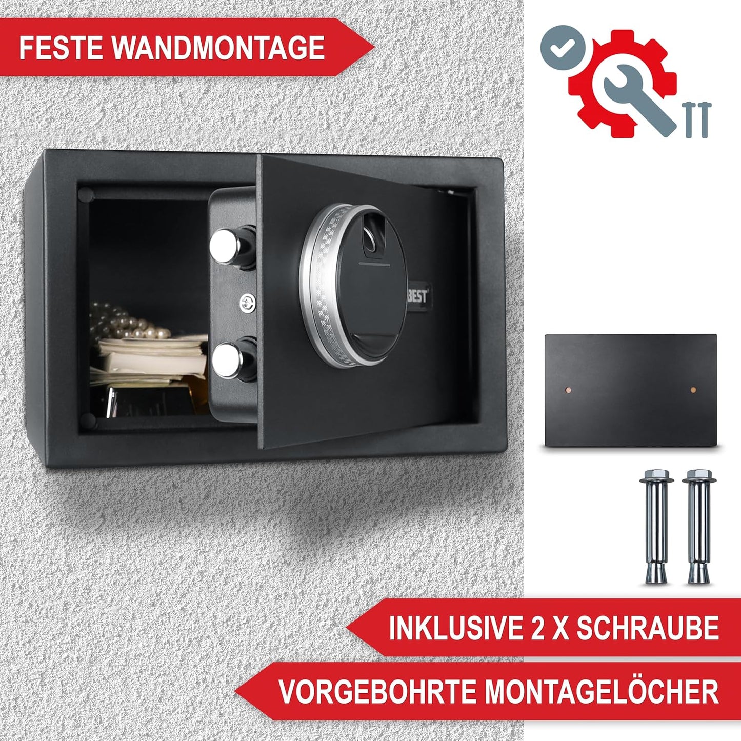 Elektronischer Tresor M mit Fingerabdruck & Zahlencode, M