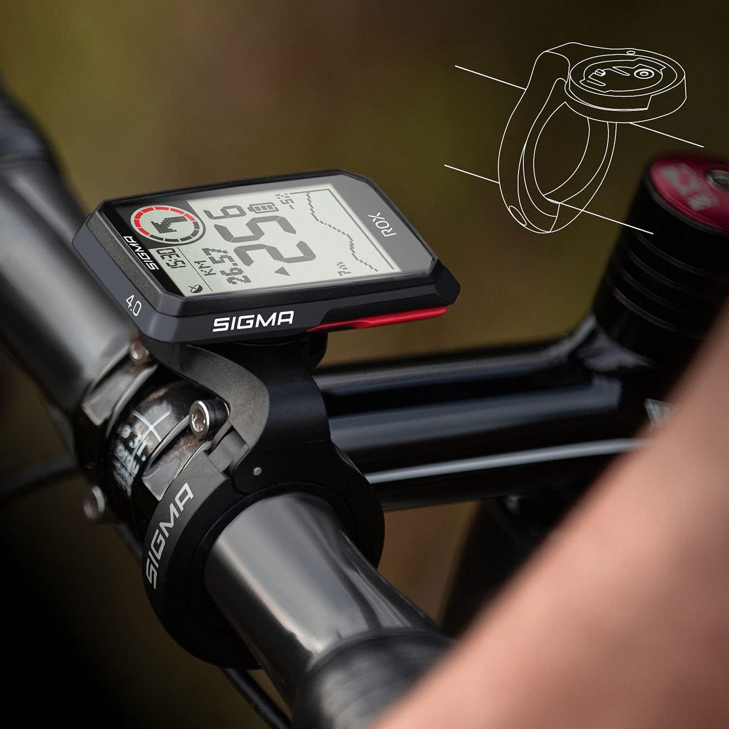 ROX 4.0 Velocomputer, Schwarz, Sensor Set