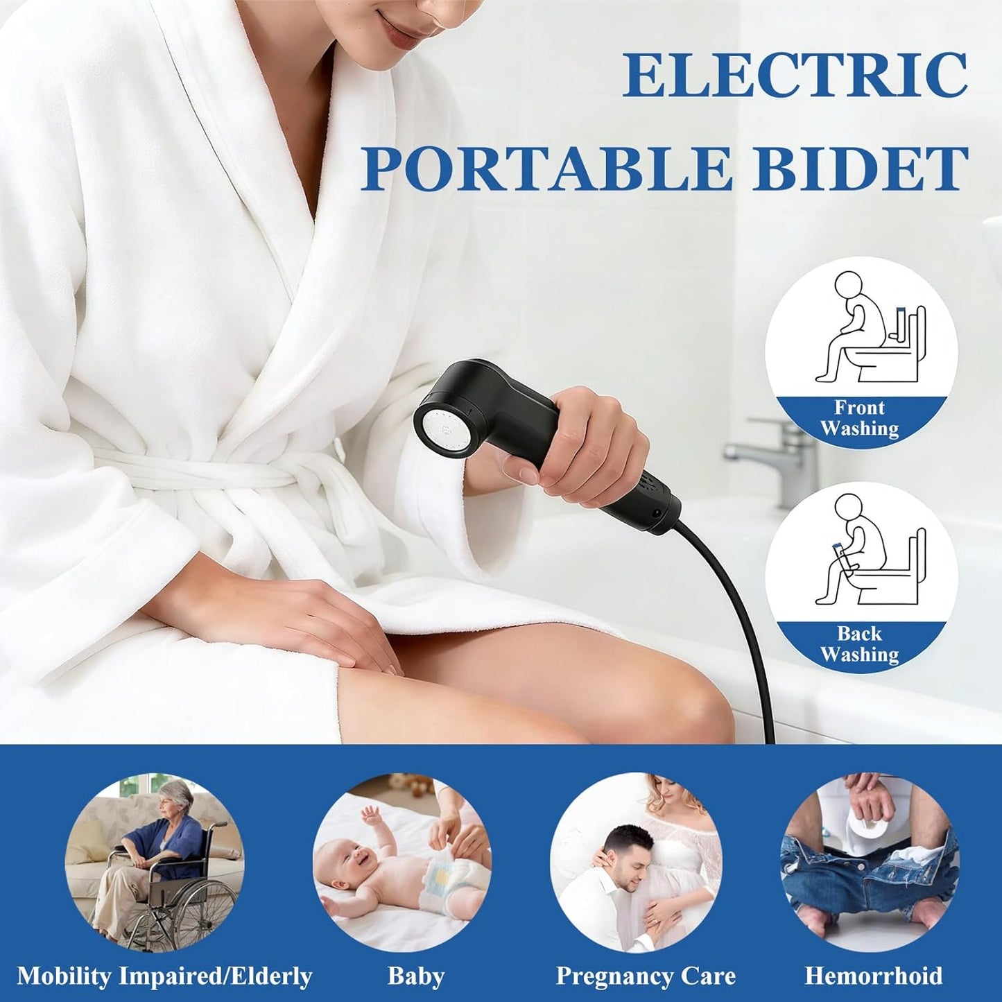 Elektrische Intimdusche mit Peri-Flasche