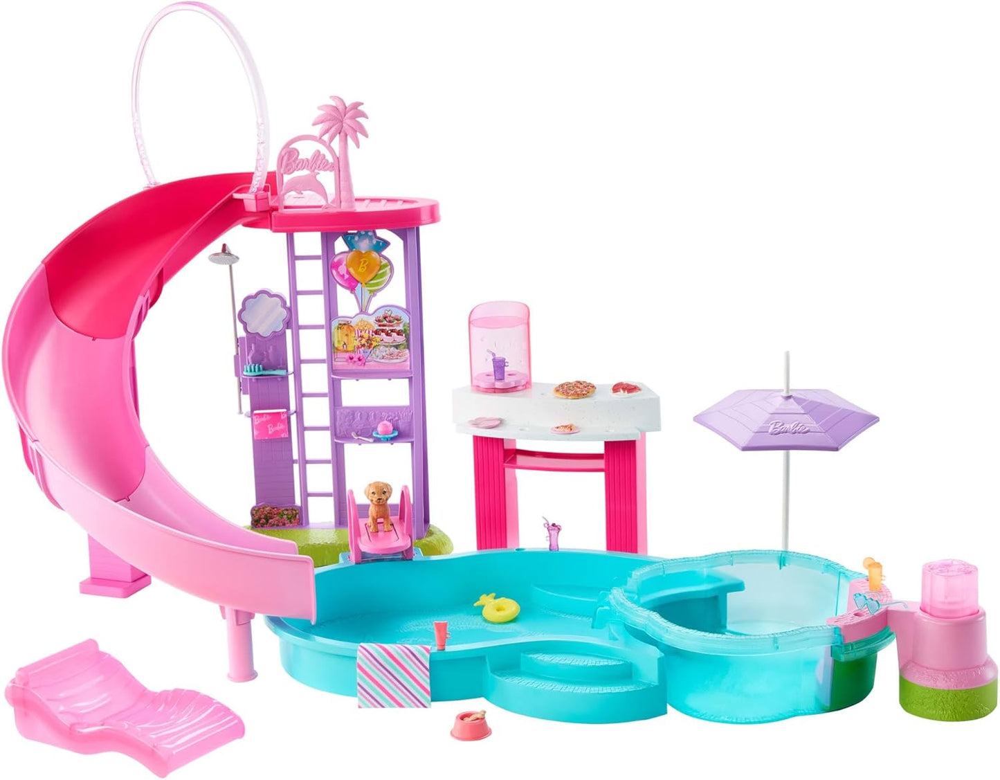 Barbie Traumpool Spielset mit Rutsche und Whirlpool
