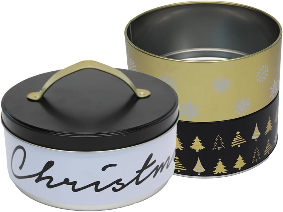 3-stöckige Weihnachts-Keksdose, 3er Set Merry Christmas