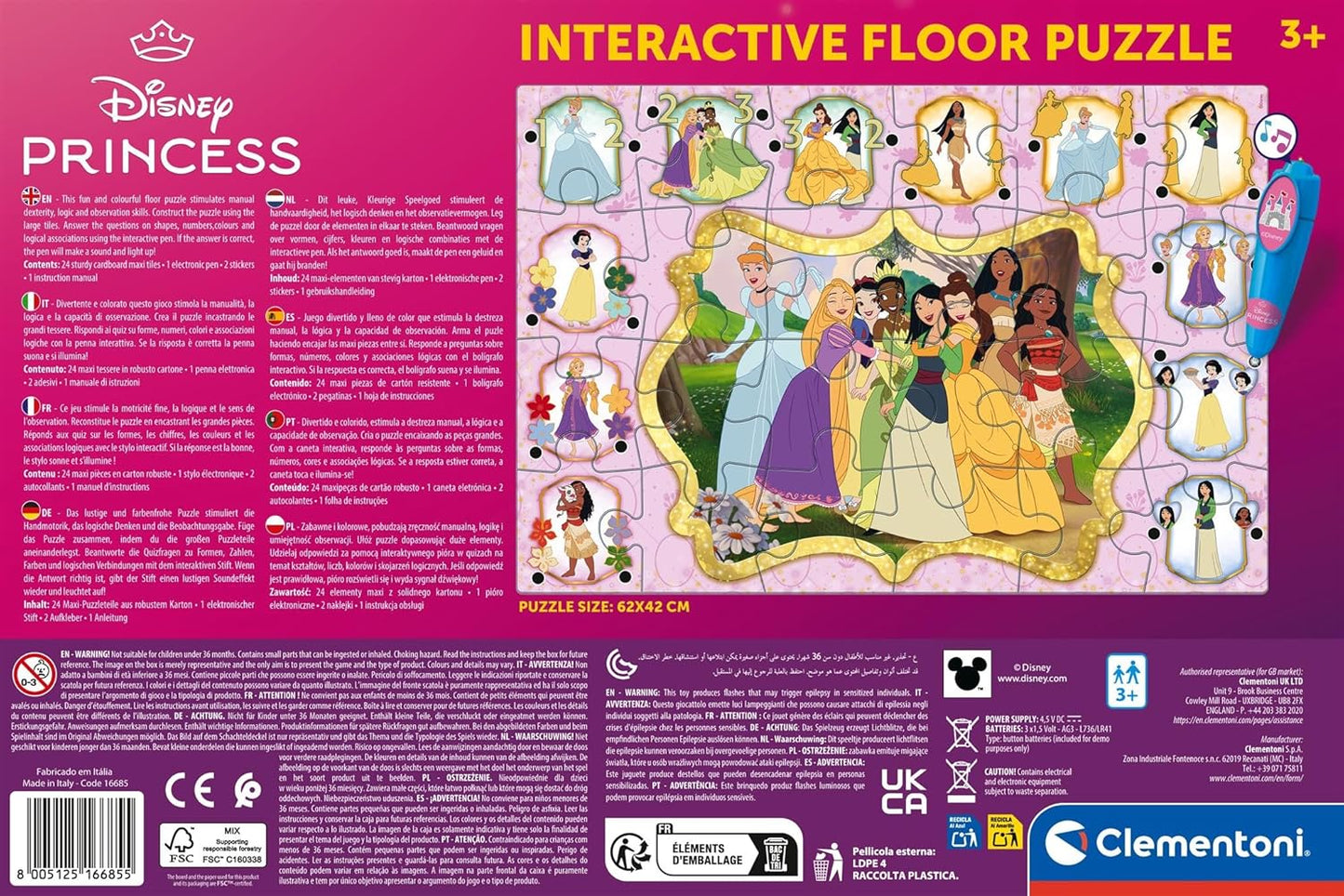 Interaktives Disney Princess Bodenpuzzle mit Stift (24 Teile)