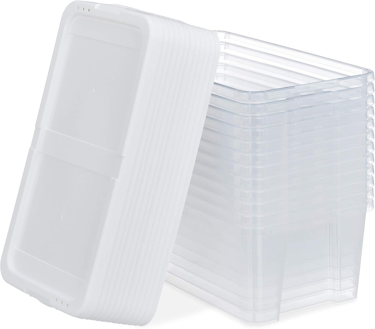12er-Set Stapelbare Schuhboxen, 1 Weiß 12er Pack