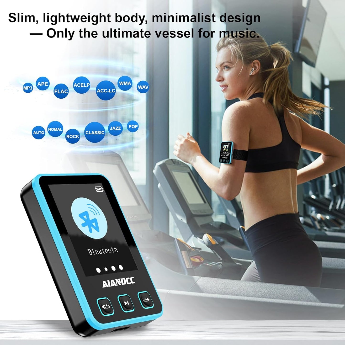 MP3 Player mit Sportarmband, Blau