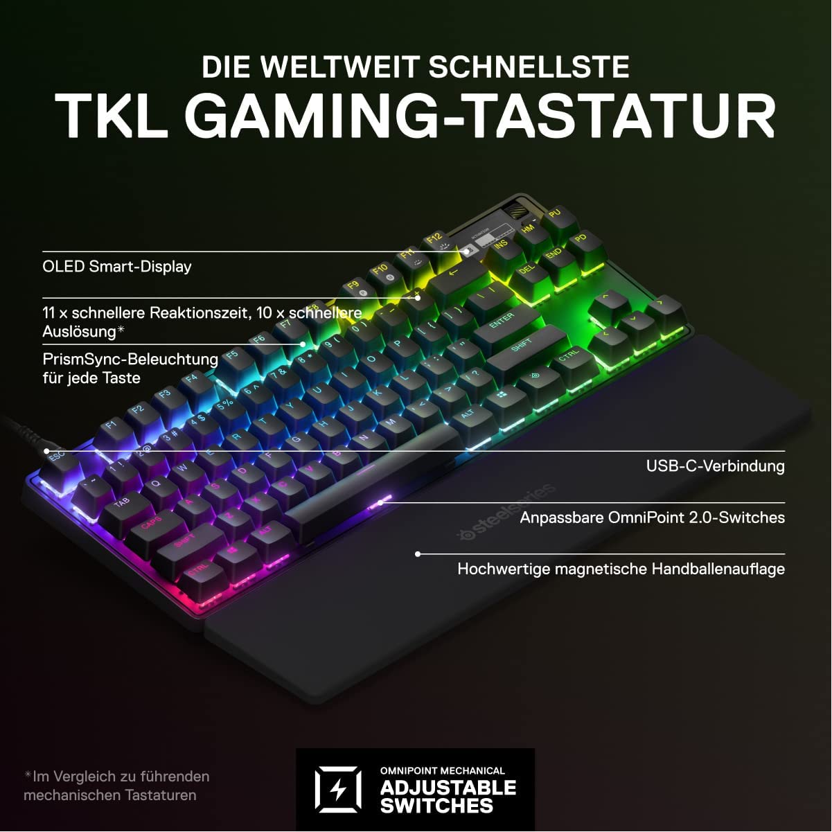 Apex Pro TKL, Gaming-Tastatur, Kabelgebunden TKL (2023) Deutsches QWERTZ